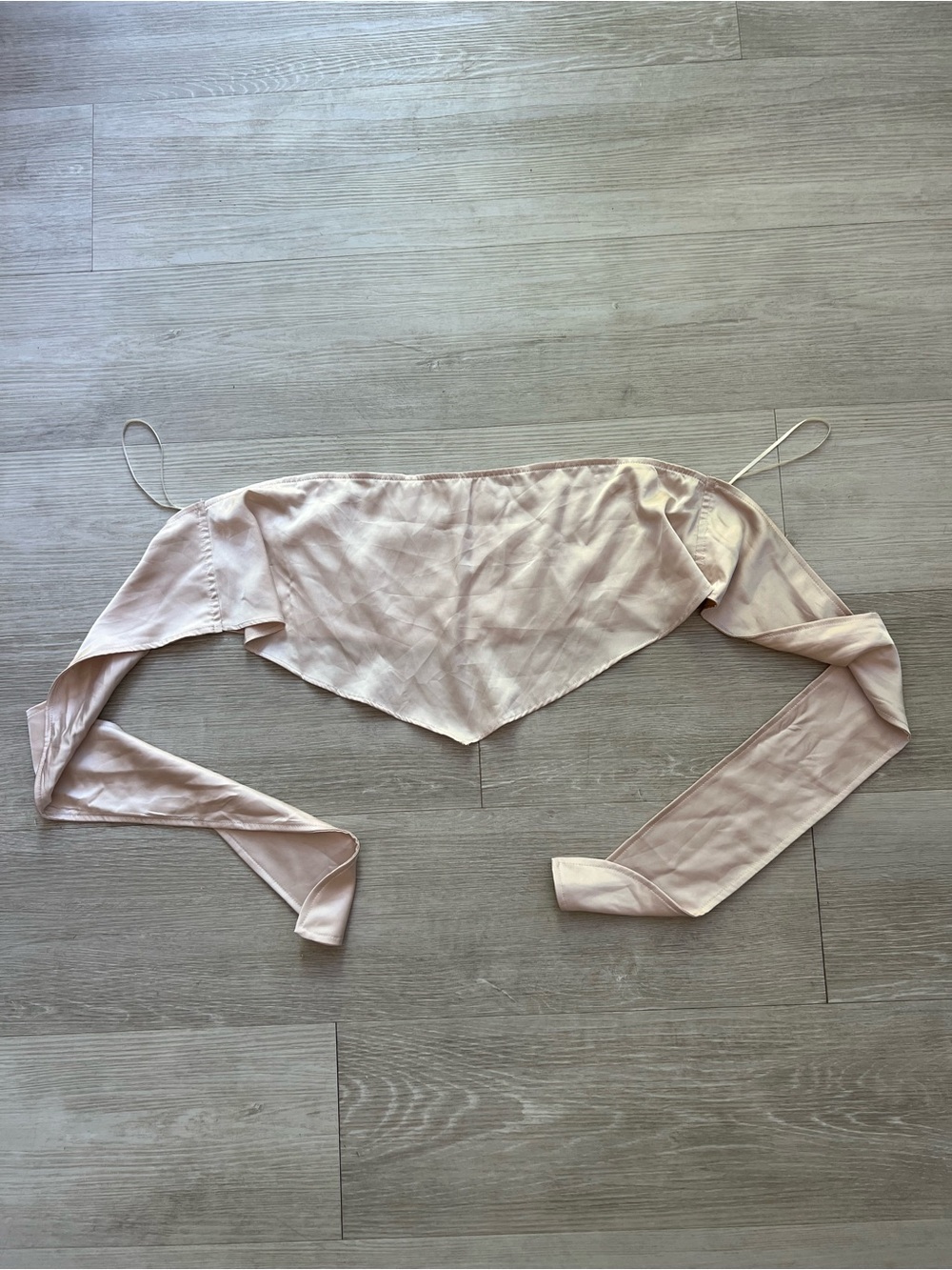 Lelis Off Shoulder Tube Top Wrap Tie Nude Size L